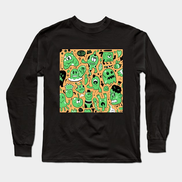 Doodle 2 Long Sleeve T-Shirt by RizanDoonster